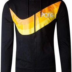 Official Pong Wave Stripe Unisex Zipper Hoodies Apparel