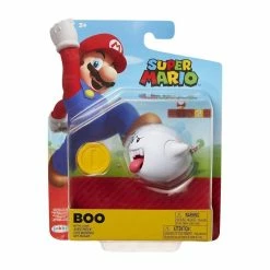 Promo β€οΈ Official Super Mario Boo With Gold Coin 10cm / 4" Figure Nintendo π 7 Official Super Mario Boo With Gold Coin 10cm / 4