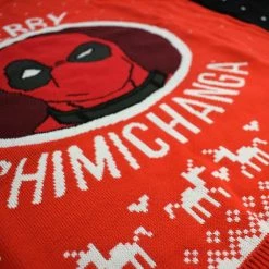 Marvel Christmas Jumper Marvel Universe Official Marvel Deadpool Merry Chimichanga Christmas Jumper / Ugly Sweater - 2XL (UK/EU) — XL (US)