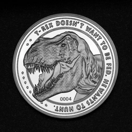 Jurassic Park Collectable Coin 25th Anniversary T-Rex Silver Edition