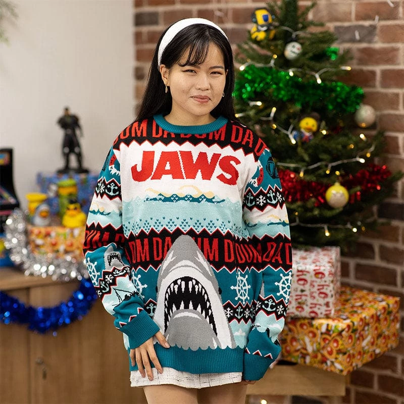 Hot Sale π₯ Official Jaws DA DUM π Christmas Jumper / Ugly Sweater π 4 Official Jaws DA DUM Christmas Jumper / Ugly Sweater