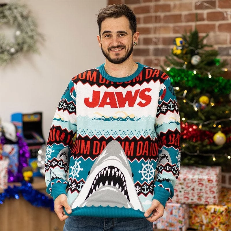 Hot Sale π₯ Official Jaws DA DUM π Christmas Jumper / Ugly Sweater π 3 Official Jaws DA DUM Christmas Jumper / Ugly Sweater