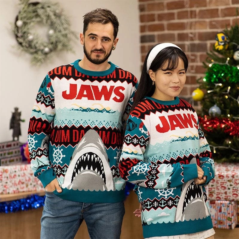Hot Sale π₯ Official Jaws DA DUM π Christmas Jumper / Ugly Sweater π 2 Official Jaws DA DUM Christmas Jumper / Ugly Sweater