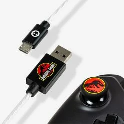 Gaming Accessories Official Jurassic Park LED Micro USB Cable & Thumb Grips (PS4 And Xbox One)