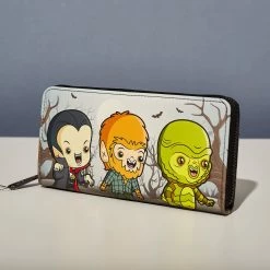LoungeFly Universal Monsters Chibi Line Zip Around Wallet