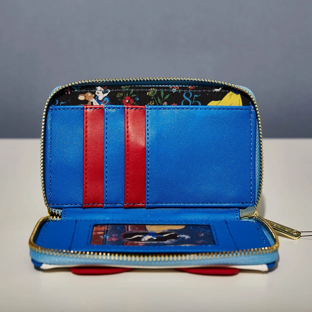 New π LoungeFly Disney Snow White Cosplay Bow Zip Around Wallet π€© 4 LoungeFly Disney Snow White Cosplay Bow Zip Around Wallet