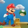 Official Nintendo Super Mario Mario With 1 Up Mushroom 10cm (4") Figure