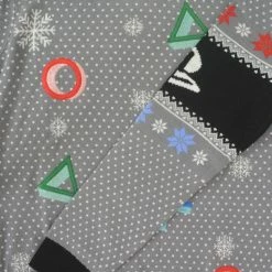 PlayStation Christmas Jumper PlayStation Symbols Grey Sweater