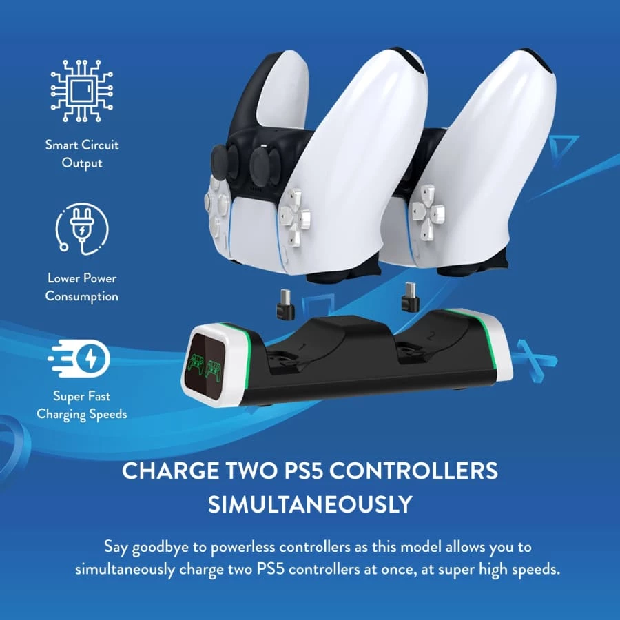 New π Gaming Accessories Numskull PlayStation 5 / PS5 Fast Charge Twin Charging Dock π 4 Gaming Accessories Numskull PlayStation 5 / PS5 Fast Charge Twin Charging Dock