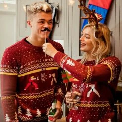 Street Fighter Christmas Jumper Official Street Fighter Ken Vs. Ryu Christmas Jumper / Ugly Sweater