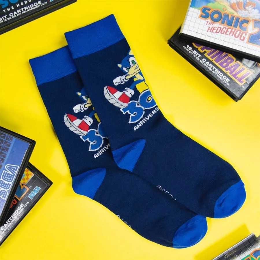 Cheap π Official Sonic The Hedgehog 30th Anniversary Blue 𧦠Socks (One Size) π 1 Official Sonic The Hedgehog 30th Anniversary Blue Socks (One Size)