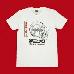 Official Modern Sonic The Hedgehog Japanese Style White T-Shirts (Unisex)