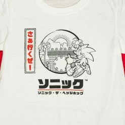 Official Modern Sonic The Hedgehog Japanese Style Kids White T-Shirts (Unisex) Apparel