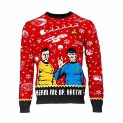Star Trek Christmas Jumper Official Star Trek ‘Beam Me Up, Santa!’ Christmas Jumper / Ugly Sweater