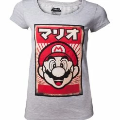 Official Super Mario Japanese Mario Women's T-Shirts Apparel