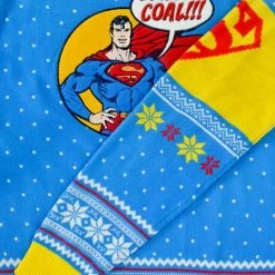 Best Pirce π DC π Christmas Jumper Official Superman 'Bad Guys Get Coal' π Christmas Jumper / Ugly Sweater β 10 DC Christmas Jumper Official Superman 'Bad Guys Get Coal' Christmas Jumper / Ugly Sweater