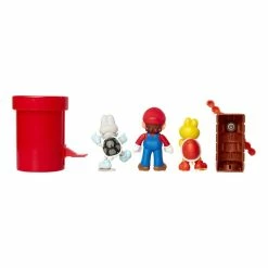 Nintendo Official Super Mario Acorn Plains Diorama Set (Koopa Troopa, Dry Bones, Pipe) 6cm / 2.5
