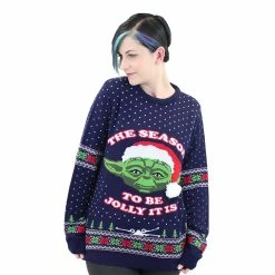 Star Wars Christmas Jumper Official Star Wars Master Yoda Christmas Jumper / Ugly Sweater
