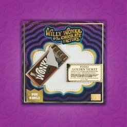 Pin Kings Willy Wonka & The Chocolate Factory Enamel Pin Badge Set 1.1 – Wonka Bar & Golden Ticket Accessories