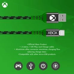 Brand new 𧨠Gaming Accessories Official Xbox One Play And Charge Micro USB Charging Cable π 12 Gaming Accessories Official Xbox One Play And Charge Micro USB Charging Cable