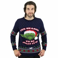 Star Wars Christmas Jumper Official Star Wars Master Yoda Christmas Jumper / Ugly Sweater